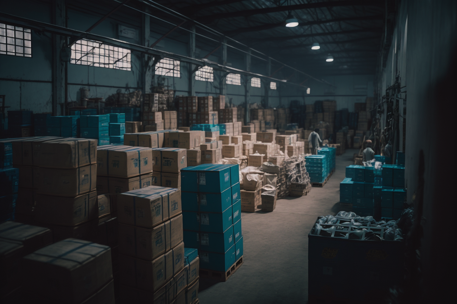 Warehouse with goods